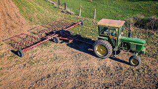 Harrowing  John Deere 4020 & Fuerst Chain Harrow