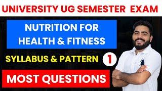 RAJASTHAN UNIVERSITY UG SEMESTER 1ST & 2ND NUTRITION FOR HEALTH & FITNESS PAPER MCQ  BA BSC BCOM