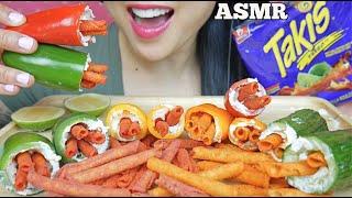 ASMR TikTok POPULAR FOOD HACKS *TAKIS JALAPENO CREAM CHEESE EATING SOUNDS  SAS-ASMR