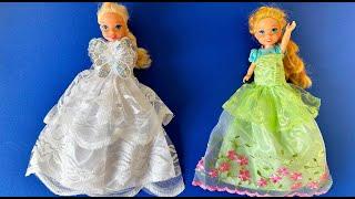 Elsa and Anna toddlers fashion contest with Barbie