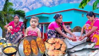 My Village Life - Village Women Daily Morning Routine। Cooking Traditional Fish Curry Bengali Style