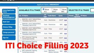 ITI Choice Filling 2023 Step by Step  ITI Trade Choice  ITI Collage Choice 2023  ITI Rank Card