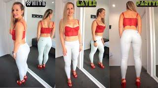 White Latex Leggings Fashion Try On Haul