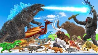 Godzilla vs Kong Prehistoric Mammals vs Dinosaurs Animals Size Comparison Animal Revolt Battle Simul