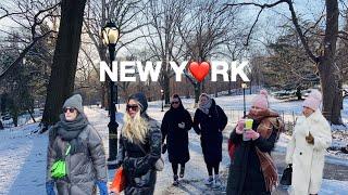 4KNYC WalkColdest Day on Upper East Side & Central Park ️S’MORES Hot Chocolate  Jan 2024