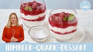 Himbeer-Quark-Dessert   Schichtdessert mit Himbeeren  ⏱️ 5 Minuten Rezept  Einfach Backen