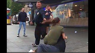 Another Ned Fight at St Enoch Square in Glasgow City Centre Outside The Bank of Scotland