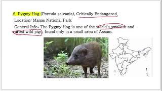 Endangered Species in India  100% probability for UPSC Prelim 2024