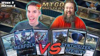 Merfolk vs Synthesizer Affinity  MTG Modern  MTGO Masters  Week 9  Match 5