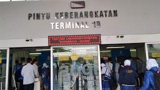 Kepadatan penumpang di bandara Soekarno Hatta 2018