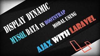 Display Dynamic MySQL Data in Bootstrap Modal using AJAX with Laravel