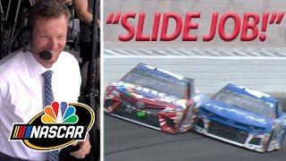 SLIDE JOB Dale Jr. Kyle Busch Kyle Larson revisit viral moment  Motorsports on NBC