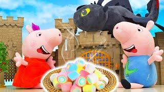 Зефирки от дракона Игры и видео для малышей про мягкие игрушки Свинка Пеппа