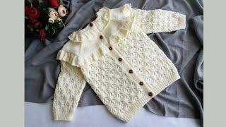 Easy Pattern Baby CardiganFull Pattern Kids Sweater #knit #knittingpattern #knitting