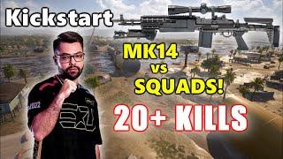 eU Kickstart - 20+ KILLS - MK14 vs SQUADS - PUBG