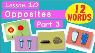 FOR KIDS Opposites. 12 WORDS Lesson 10 P.3. On-off dull-sharp empty-full narrow-wide etc.