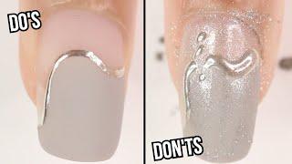 DOs & DONTs CHROME POWDER NAIL ART  how to use chrome powder on nails  gel nail polish at home