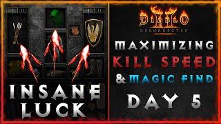 Get AMAZING Drops By Improving These  Kill Speed & Magic Find  Day 5  Diablo II Resurrected