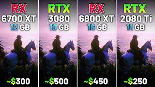RX 6700 XT vs RTX 3080 vs RX 6800 XT vs RTX 2080 Ti - Test in 20 Games in 2024