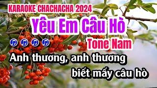 Karaoke Yêu Em Câu Hò Tone Nam Nhạc Sống ChaChaCha Beat Mới 2024  Phát Organ