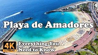 Playa de Amadores  Amadores Beach Gran Canaria in 4K - Everything -