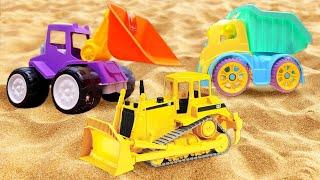 Рабочие машинки в песочнице Сборник для детей про игрушки машины и песок
