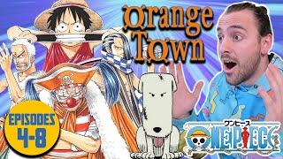 One Piece Episodes 4-8  ORANGE TOWN  First Time Reaction