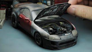 “The Unfinished Abandoned Project” - 1000hp Toyota Drag Supra Model Car Build - 124 Tamiya