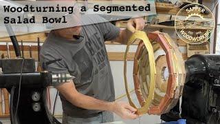 Woodturning a Segmented Salad Bowl with Walnut Canarywood and Padauk  Michael says Wow