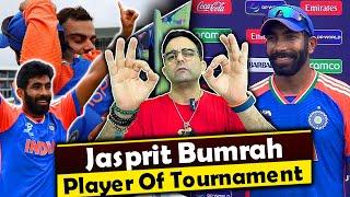 Jasprit Bumrah won the player of Tournament Award - The Greatest Ever....