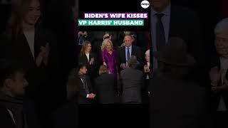Jill Biden kisses Kamala Harris husband State of the Union.