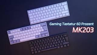 TECURS MK203A Gaming Tastatur 60 Prozent - Mechanische Tastatur QWERTZ Blaue Schalter