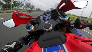 CBR1000RR-R  Fire Blade test top speed with H2 R1 on highway part 1