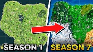 Fortnite Map Evolution - Season 1 to Season 7