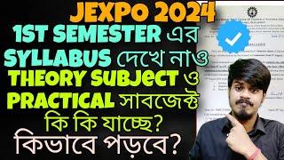 Jexpo Diploma 1st Semester Syllabus Jexpo 1st Semester Class start WBSCTE 1st Semester JEXPO 2024