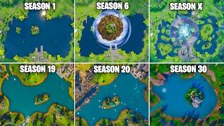 Evolution of Loot Lake in Fortnite Chapter 1 Season 1 - Chapter 5 Season 3