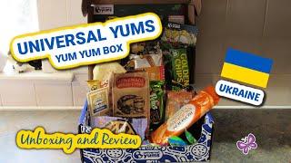 Ukraine UNIVERSAL YUMS Subscription Box Unboxing & Taste Test  March 2024 Yum-Yum Box