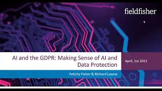 AI and the GDPR 1 Making sense of AI and data protection