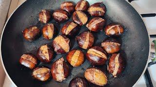 New quick trick for cooking chestnuts in a pan They peel abone Few people know that 