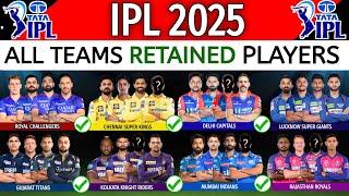 IPL 2025 - All Teams Retained Players List  CSK MI SRH KKR RCB DC RR GT Retention IPL 2025 