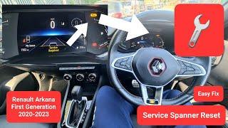 Renault Arkana Spanner Warning Symbol Reset #servicereset