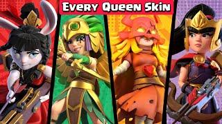 Every Archer Queen Skin Review with Animation  Clash of Clans