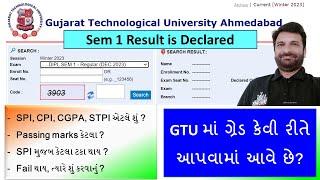 GTU Sem 1 Result is declared  What is SPI  What is grade ?