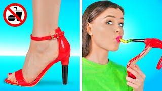 YUM FUN WAYS TO SNEAK FOOD INTO FASHION SHOW  DIY Snacks Candy Hacks Crazy Pranks By 123GO BOYS