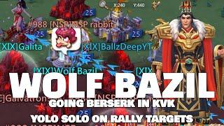 WOLF BAZIL IN ANNIHILATION MODE  DEADLY KVK YOLO SOLO ON RALLY TARGET - Lords Mobile