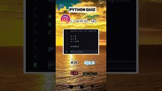 Python Quiz  Coding For Beginner #shorts #python #pythonquiz #trendingshorts #codingforbeginners