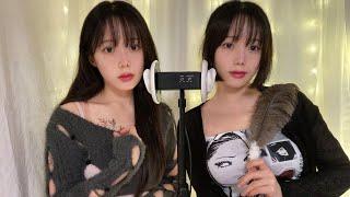 ASMR Twin Inaudible Whispering Sounds Wet Mouth Sounds