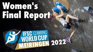 Womens Final Report by Beta Routesetting - IFSC Bouldering Meiringen 2022