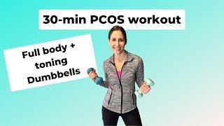 PCOS full body workout 25 min dumbbells
