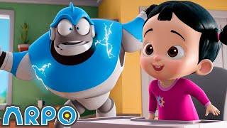 Arpo Robot Babysitter  The New Kid in Town  Funny Cartoons for Kids  Arpo the Robot